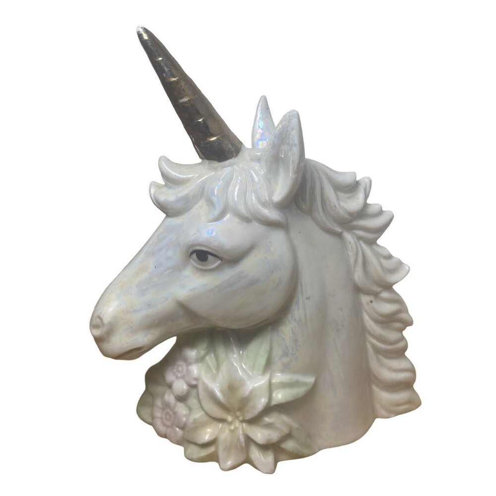 Price Products Unicorn Head  Figurine Porcelain Luster Glazed Figurine 6.5 inch